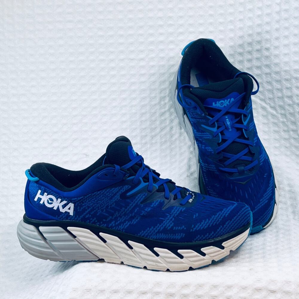 HOKA ONE ONE Gaviota 4 Men’s 12.5D Blue Stability Running Shoes Athletic Sneaker